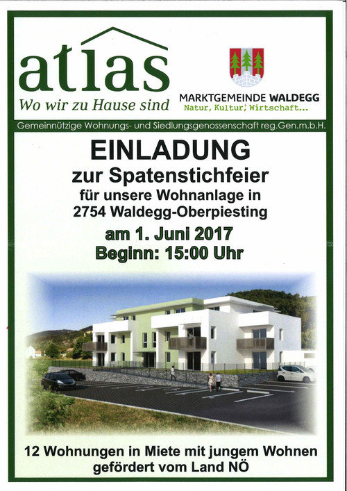 Spatenstichfeier "Junges Wohnen" in Oberpiesting