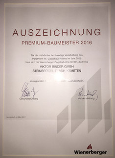 Auszeichnung Premium Baumeister