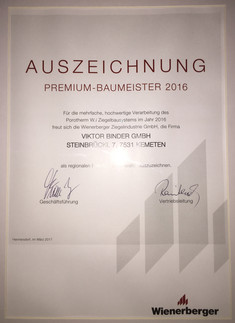 Auszeichnung Premium Baumeister